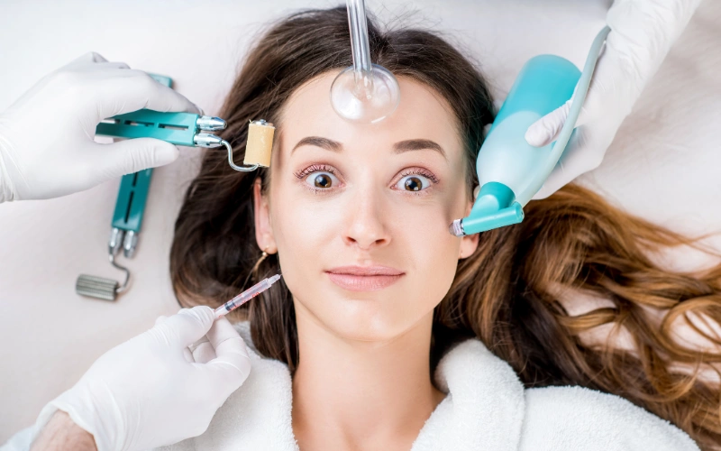 Step-by-step HydraFacial process including cleansing, exfoliation and hydration in Windsor
